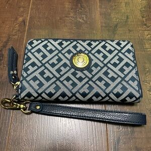 Tommy Hilfiger Small Monogram Button Wristlet/Wallet